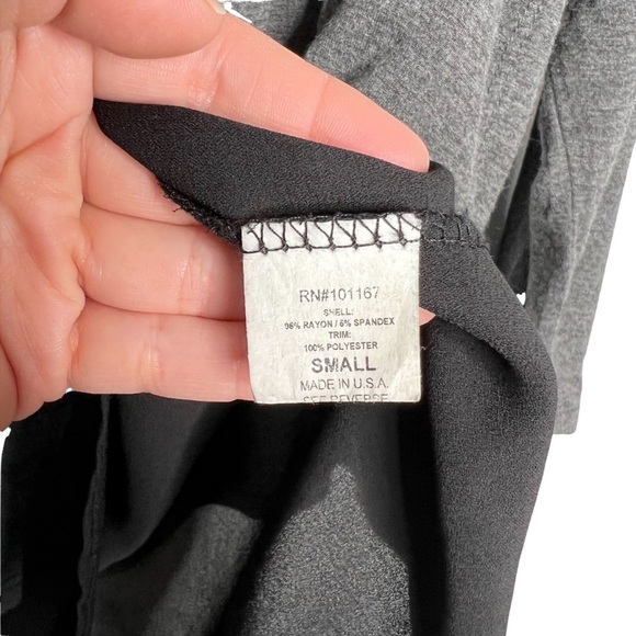 Pebble & Stone Gray Double Layer Tie Sides Long Sleeve Blouse - Picture 7 of 10